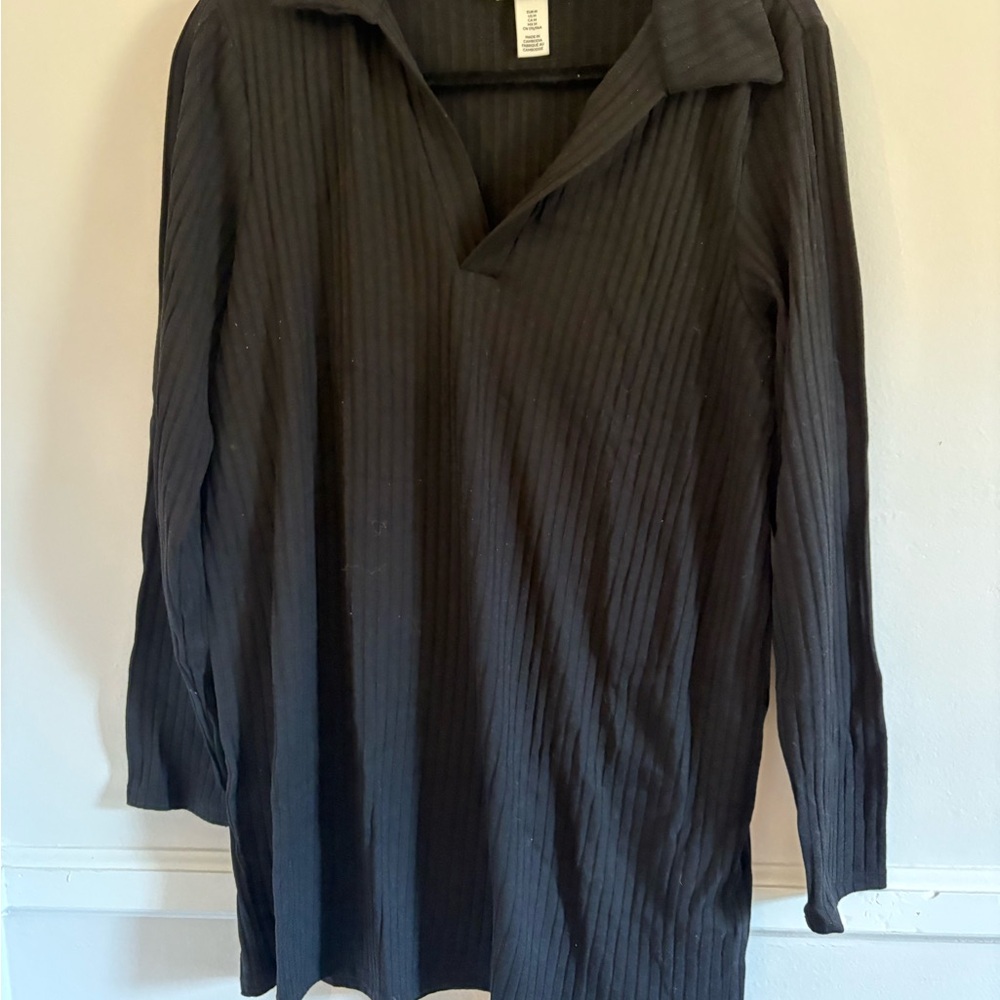 H&M Mama/Maternity Black Ribbed Tunic Top